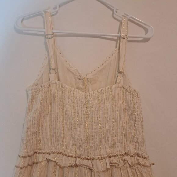 Anthropologie Cream and Gold Maxi Dress - Picture 6 of 16